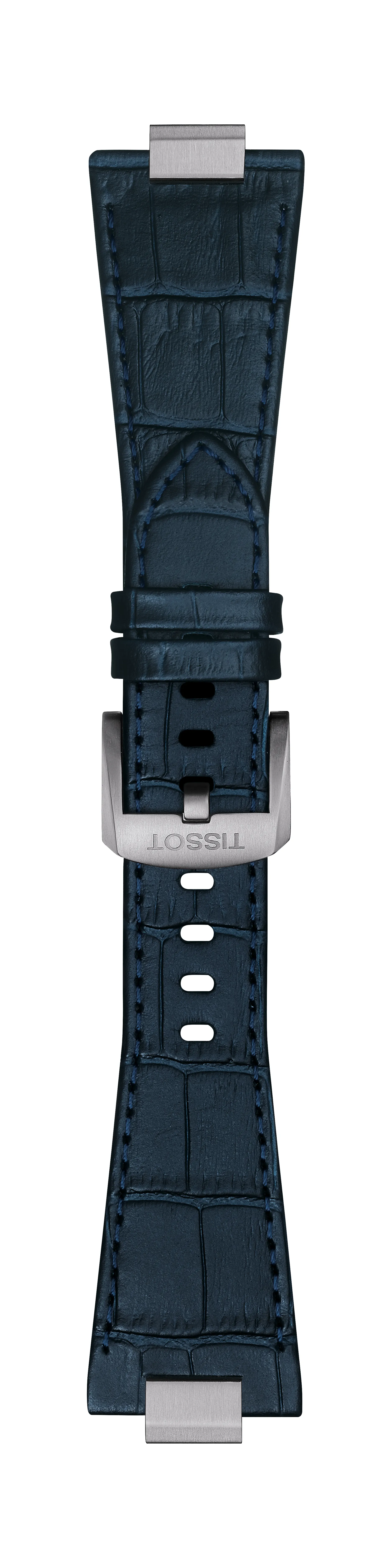 BLUE LEATHER STRAP STEEL ENDPIECE