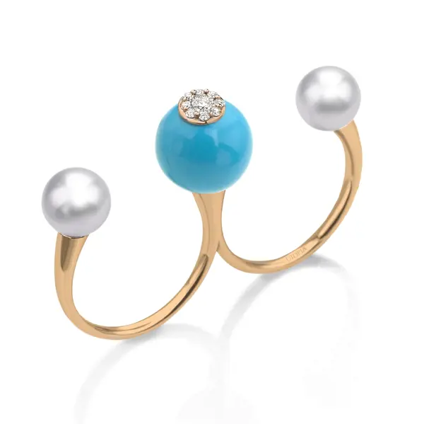 Two Fingers Ring - Dots